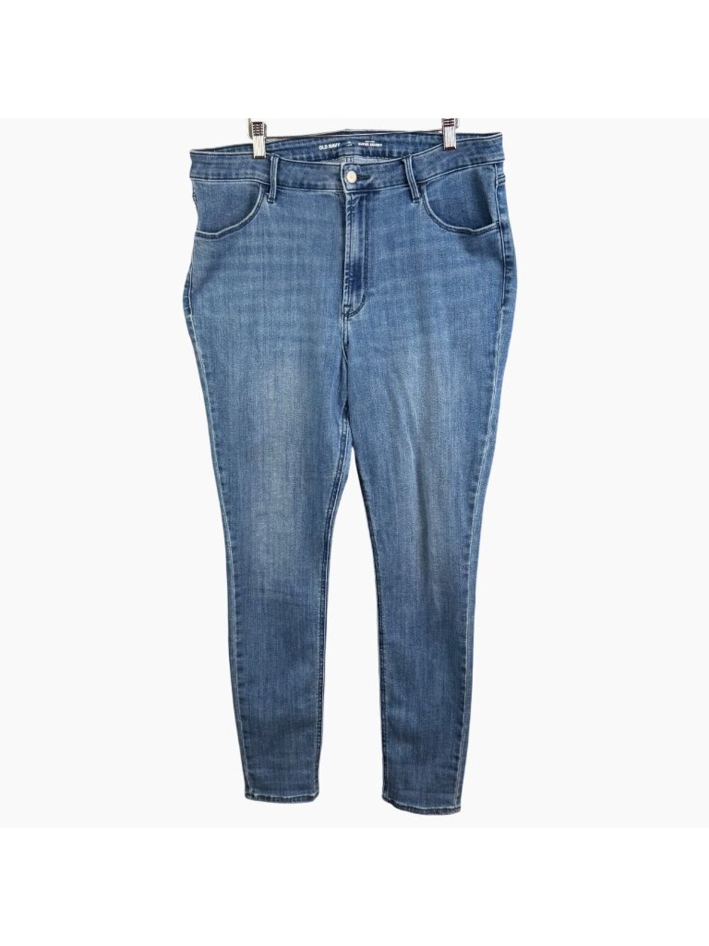 Old Navy High-Rise Super Skinny Jeans Size 16 Long Medium Wash Stretch Denim GUC
